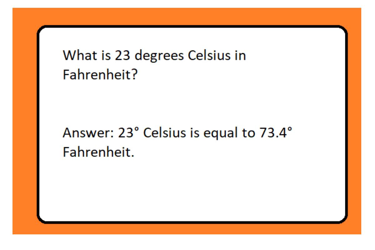 What Is 23 Degrees Celsius In Fahrenheit 