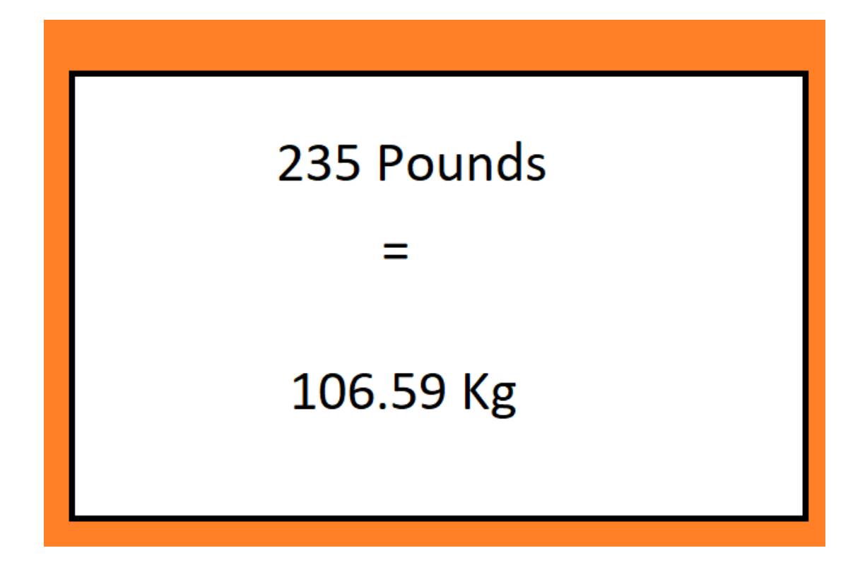 235 Pounds To Kg