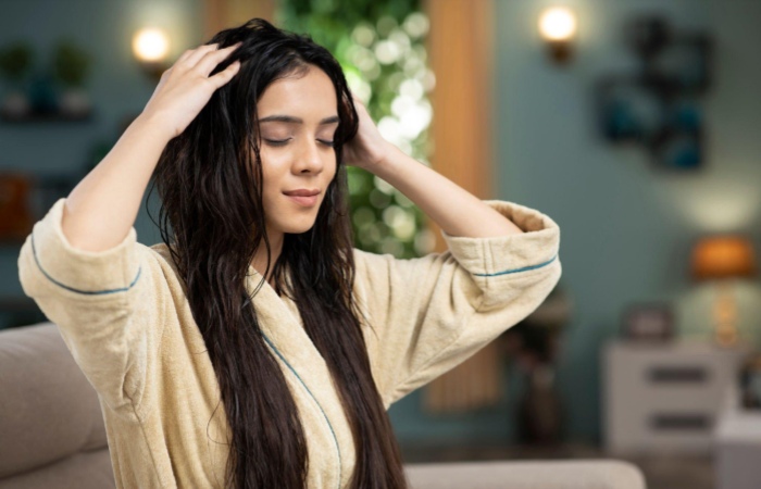 Massage The Hair With your Fingers