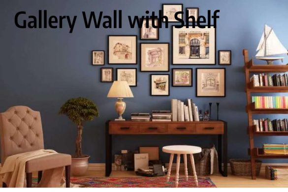 gallery wall with shelf