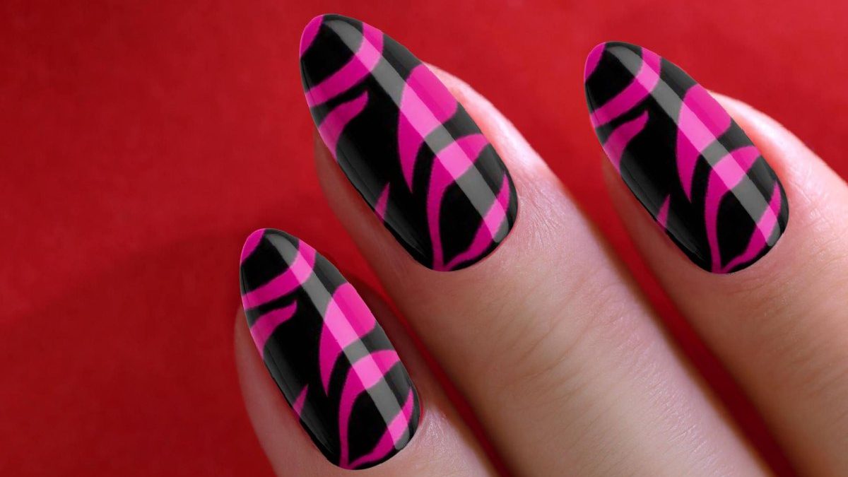 Pink and Black Nail Designs that is Trending
